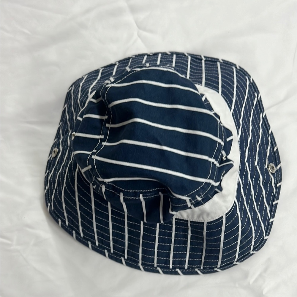 J. Crew Navy and White Striped Hat
